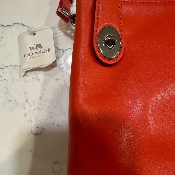 COACH Double-Zip Crossbody/Shoulder bag - orange leather - Picture 12 of 14